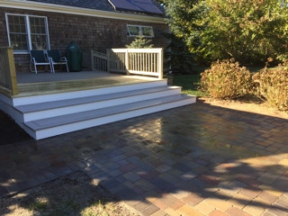 stone patio, installed by Dependable Landscaping