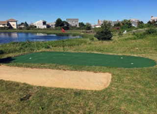 Putting green, installed by Dependable Landscaping