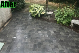 New stone patio, installed by Dependable Landscaping